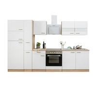 Composición de cocina Merle (Ancho: 300 cm, Blanco, Con electrodomésticos, Volumen horno: 72 l)