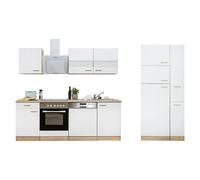 Composición de cocina Merle (Ancho: 310 cm, Blanco, Con electrodomésticos, Volumen horno: 72 l)