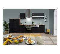 Composición de cocina Merle (Ancho: 310 cm, Negro, Con electrodomésticos)