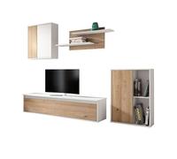 Composición de salón legos 9 blanco mate/naturale 220cm