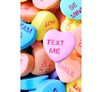 Composition Book - 6x9 - Wide Ruled - 140 pages - Cute and Girlie Valentines Day - Conversation Hearts Journal