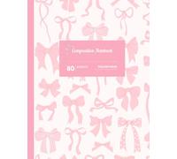 Composition Book: 7” x 9”, 1 Subject, College Rule, 80 Sheets, Preppy Chic Pink Bow