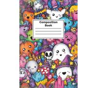 Composition book: A Fun and Colorful Notebook for Kids | Halloween-Themed Doodle Cover | 100 Wide Ruled Pages for Writing & Drawing
