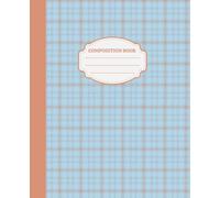 Composition Book College Ruled: Aesthetic Blue and Orange Tile Notebook for Women Girls and Teens for School Journaling or Daily Writing