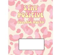 Composition Book: College Ruled Aesthetic Notebook: Cute Pink Preppy Leopard Print Pattern Journal for Teen Girls, Kids, School Supplies, and College, 7.5 x 9.25 in