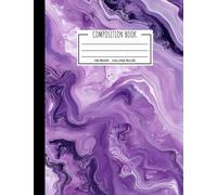 Composition Book: College Ruled Dark Purple Stone Composition Notebook, Marble Design Workbook, 100 pages