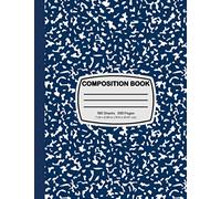 Composition Book: Composition Books trendy navy blue style durable cover notebooks wide ruled paper 100 Sheets writing book for school and journal writing
