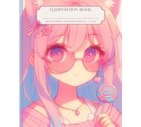 Composition Book Coquette Notebook 4x4 Graph Ruled: Cute Soft Pastel Pink Aesthetic Journal for Teen Girls Women Grid Paper for Math Class Drawing Graphs Sketching Kawaii Lollipop Cat Girl Cover