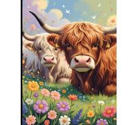 Composition Book: Cute Highland Cow Design: Cow Lovers Notebook/Journal For School,Church,Notes,Etc.