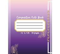 Composition Book: Cute Purple Gradient with Gold design Note Book with 110 pages | 7.5''by 9.25'' (Composition Books)