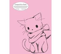 Composition Book: Pink Anime Kawaii Cat Notebook | Cute Kitten Silhouette | Japanese Style | School Supplies for kids and teens | 100 Pages | College Ruled