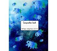 Composition Book: Tardigrade Water Bears in Space. Blue Composition Notebook. 150 Pages College-Ruled Lined Paper