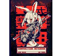 Composition Book: Techwear Harajuku Bunny Girl Notebook | Wide Ruled Blank Lined Writing Exercise Journal For Teens, Girls, Women, Students and College | Cool Anime Gift For School or Office Use