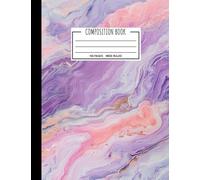 Composition Book: Wide Ruled Pink and Light Purple Stone Composition Notebook, Pastel Colored Marble Design Workbook, 100 pages