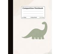 Composition College Ruled Notebook | 110 Wide Lined Pages | 7.5 x 9.25 Inch Size | Minimal Dinosaur Silhouette Aesthetic Notebook Journal for School, Office & Teens Use | Perfect of Gifts