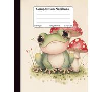 Composition College Ruled Notebook | 9.25 x 7.5 inch Size | 110 Wide Lined Pages Notebook | Beautiful kawaii Frog Journal Notebooks for School Supplies, Home & Office | Made in USA