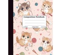 Composition College Ruled Notebook | 9.25 x 7.5 Size | 110 Wide Lined Pages Notebook | Beautiful Cute kittens playing Journal Notebooks for School Supplies, Home & Office | Perfect For Gifts