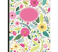 Composition Graph Paper Book: Pink Floral notebook | quad grid paper, 7.5 x 9.25, 100 sheets, For teens, women, college, architects, artists