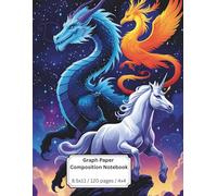 Composition Notebook: 4x4 Graph Paper | 8.5 x 11 Inches | 120 Pages | Fantasy Creatures Cover | Ideal for Drawing, Writing, and Math with a Magical Twist