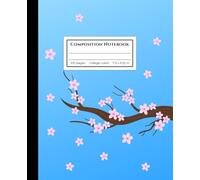Composition Notebook 7.5 x 9.25” | 100 Pages: Cherry Blossoms on Blue Sky