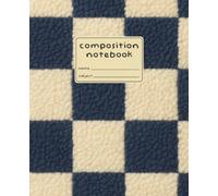 Composition Notebook: 7.5 x 9.25 Notebook | College Ruled | 120 Pages | Blue & Cream Checkerboard Sherpa Inspired Design