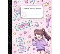 Composition Notebook: 7.5x9.25in | Cute Chibi Girl in K-Pop Style Idol Outfit and kpop vibes icons and Inspired Music Lover Journal for kids, Teens, Back to School