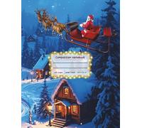 Composition Notebook: 8,5 11 in | 104 pages Wide Ruled | Santa and His Reindeer in a Magical Christmas Night Landscape | for boys and girls | School, Journaling, Creative Writing, or Everyday Notes