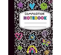 Composition Notebook: 90s Retro Neon Composition Notebook Journal Black and White Neon: Wide lined Notebook for Back to School