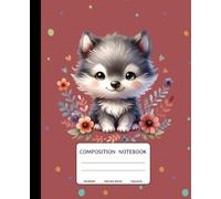 Composition Notebook: A Colorful Baby Wolf-Themed: 110 College-Ruled Pages | 7.5 x 9.25 Inches | Vibrant Wolf Elephant for School, College, Work, and Creativity