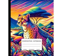 Composition Notebook: A Colorful Cheetah-Themed: 150 College-Ruled Pages | 7.5 x 9.25 Inches | Vibrant Cheetah Cover for School, College, Work, and Creativity