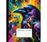 Composition Notebook: A Colorful Crow-Themed: 150 College-Ruled Pages | 7.5 x 9.25 Inches | Vibrant Crow Cover for School, College, Work, and Creativity