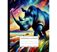 Composition Notebook: A Colorful Rhino-Themed: 150 College-Ruled Pages | 7.5 x 9.25 Inches | Vibrant Rhino Cover for School, College, Work, and Creativity