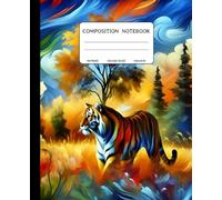 Composition Notebook: A Colorful Tiger-Themed: 150 College-Ruled Pages | 7.5 x 9.25 Inches | Vibrant Tiger Cover for School, College, Work, and Creativity
