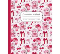 Composition Notebook Aesthetic College Ruled: Coquette Girly Pink Teddy Bear Aesthetic Journal for Teen Girls Women