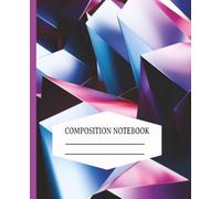COMPOSITION NOTEBOOK: Aesthetic Purple and Blue Modern Pattern Notebook for School and College, 120 Lined Pages, Wide Ruled