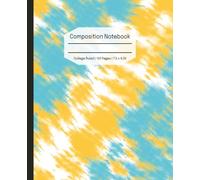 Composition Notebook: Aesthetic Turquoise Blue and Orange Trendy Tie Dye Journal, Perfect gift for back to school, university, teachers, students, ... Ruled lines, 120 Pages, 7.5 x 9.25 inches.