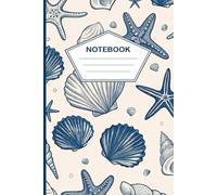 Composition Notebook: Aesthetic Vintage Ocean Creatures, Coastal Blue and White Sea Shells, For School and Work, 100 Pages