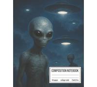 Composition Notebook Alien: College Ruled Notebook with Aliens & Space | 7.5" x 9.25", 110 pages, Matte finish cover | Great for kids, teens and students