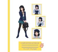 Composition Notebook: Anime Girl Back to School for Kids and Teens Style 3 | 110 pages 7.5 x 9.25"
