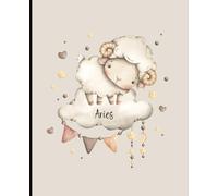 Composition notebook: Astrology, Baby Zodiac Aries Neutral Aesthetic | Wide ruled, 7.5 x 9.25, 110 Pages | For kids, teens