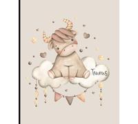 Composition notebook: Astrology, Baby Zodiac Taurus Neutral Aesthetic | Wide ruled, 7.5 x 9.25, 110 Pages | For kids, teens