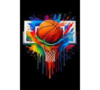 Composition Notebook Basketball Sports Boys Girls Kids: Colorful Basketball Tie Dye Color Splash Back To School Funny Basketball Player Sports Wide Ruled 6x9 In 120 Pages