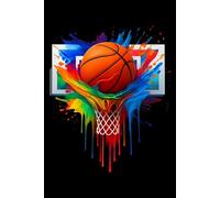 Composition Notebook Basketball Sports Boys Girls Kids: Rainbow Basketball Tie Dye Colorful Splash Back To School Funny Basketball Player Sports Wide Ruled 6x9 In 120 Pages