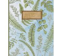 Composition Notebook: Beautiful Botanical Aesthetic Journal with Leaves on a blue background, 120 wide ruled pages, 7.5 x 9.25 inches, perfect for kids, teens and adults