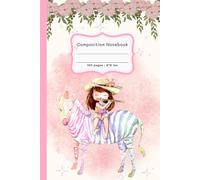 Composition notebook , beautiful pink flower with cute girl: Ideal paperback for adults, teens and kids ,use in school , college , do homework , take ... or others ,wide ruled 6x9 inc.,100 pages