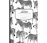 COMPOSITION NOTEBOOK: Black and White Zebra Illustration Book for Notes and Daily Journal. Perfect Gift for Wild and Cool Design Lovers!