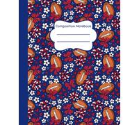 Composition Notebook: Blue and Red Football Cheerleader - 7.5 x 9.25" College Ruled, 110 Pages, School and Office Writing Journal