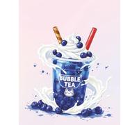 Composition Notebook: Blueberry Bubble Tea Aesthetic | Kawaii College Ruled Journal: Cute Boba Design for Students & Teens | School Supplies Gift | 110 pages | 7.5" x 9.25" Inches