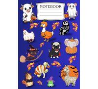 Composition notebook by Cubbyhole creations, Halloween design, Halloween animals, 100 lined sheets for school, work, drawing and more!