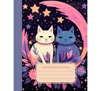 Composition Notebook: Celestial Cats - Mystical Moon & Stars Journal for Creative Writing, School, or Notes | Cosmic Witchy Aesthetic | 7.25 x 9.5 inches | 126 pages